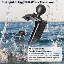 WINDFRD Aluminum Heavy Duty Large C-Clamp Opening Mount Base with 1.5'' Ball, Desk/Side Deck Grip, Quick Release, Compatible with RAM Mounts C Size 1.5 Inch Ball Double Socket Arm