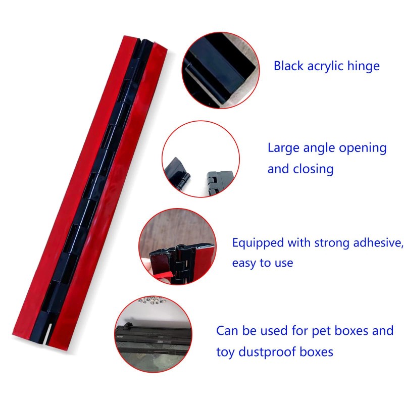 WENZIDAO Acrylic Hinges, 2 Continuous Piano Hinges, Flexible Hinges, Replaceable