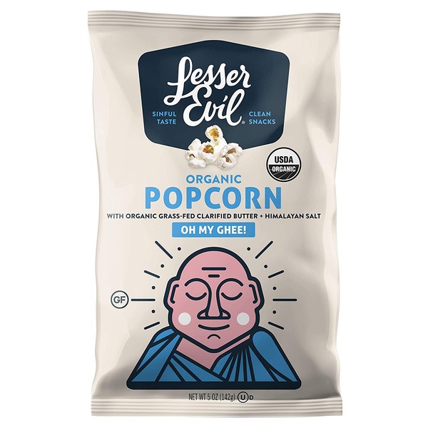 LesserEvil, Organic Popcorn, Oh My Ghee, 5 Ounce