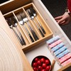 Fibogollo Silverware Organizer Bamboo Kitchen Drawer Organizer Kitchen Utensil Organizers,