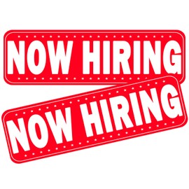 Now Hiring Car Magnet, Heavy Duty Now Hiring Magnetic Sign for Truck, Reflective Strong Magnet Vehicles Sign, Reusable Business Advertising 15.7 Inch x 5.3 Inch(White-Now Hiring-2 Pack)