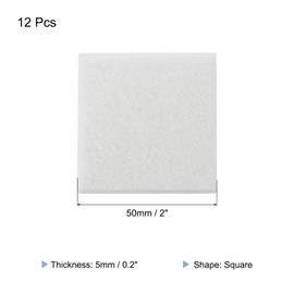 MECCANIXITY 12pcs Square Felt Furniture Pads, 2x2 Inch Small Felt Chair Leg Floor Protectors Prevent Scratches Self Adhesive for Furniture Hard Floor, Beige