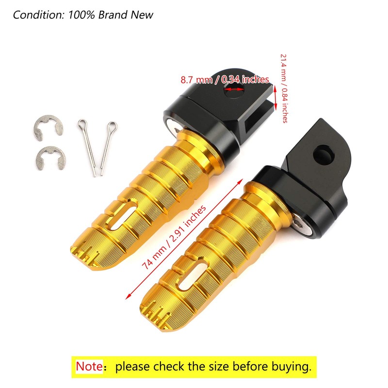 Artudatech Front Footrest Foot Pegs for Honda CB125R CBR250RR CBR1000RR