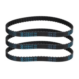 QUARKZMAN Pack of 3 124XL 037 Timing Belt 62 Teeth Rubber Timing Belt, 0.37 Inch Width, 0.20 Inch Pitch Synchronous Timing Belt