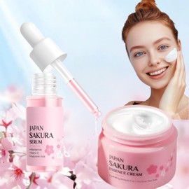 JAPAN Sakura Bloom Skin Care Gift Set - Facial Essence, Cream, Japanese Skin Care,Travel Kit for Women & Teens, Hydrating for Dry, Oily & Combination Skin, Birthday Gift for Her