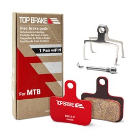 Top Brake Pastillas de Freno de Disco compatibles con SRAM Level Ultimate/Red/AXS Force | Road, Gravel y XC MTB | Compuesto Cerámico, Opción Silenciosa, Versión Performance, Rojo (Pin Incluido)