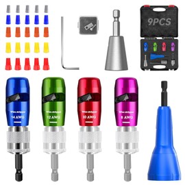 Wire Stripper Twister Tool for Drill, 8/10/12/14 AWG Gauge Electric Wire Stripping Tool & Wire Twisting Connector Set with 25pcs Wire Nut,2025 Upgrade Improve Work Efficiency 20 Times