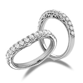 DovEggs Moissanite Eternity Wedding Band for Women 0.53CTW 2mm GHI Color Vintage/Antique Moissanite Lab Created Diamond Wedding Band 14k Gold Quality Sterling Silver Engagement Ring(8)