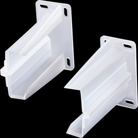 6 Pieces Rear Drawer Track Socket Drawer Track Brackets Large Rear Mounting Bracket for Drawer Slide, White