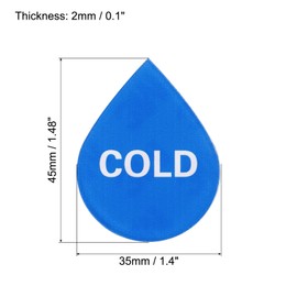 PATIKIL Self Stick Hot/Cold Water Label, 20 Pairs/40 Pack Acrylic Drop Shape Sticker Signs for Faucets Sinks, Red/White, Blue/White