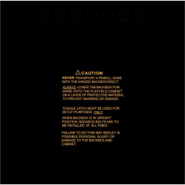 bally Williams F-14 Tomcat System 11 Pinball Machine BACKBOX Warning Text Decal