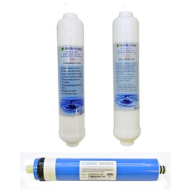 Finerfilters Compact 3 Stage Aquarium Reverse Osmosis Water Filter Replacement Filters & 100GPD Membrane