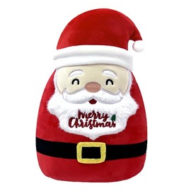 POPOYU Santa Plush Cushion Toy, Santa Claus Cushion with a Short Pile Beard, Cute Plush Cushion Doll, Soft Cotton Plush Doll, for Children, Girls, Boys, Birthday Gift, Christmas
