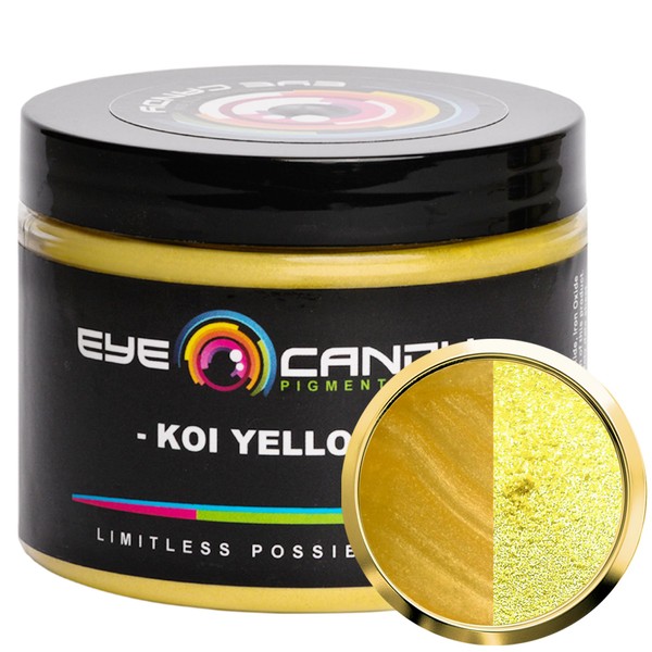 Eye Candy Premium Mica Powder Pigment “Koi Yellow” (50g) Multipurpose DIY Arts and Crafts Additive | Woodworking, Epoxy, Resin, Natural Bath Bombs, Paint, Soap, Nail Polish, Lip Balm (Koi Yellow, 50G)