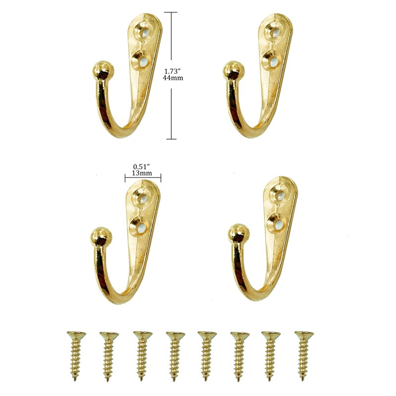 VIPERMARK 4 Pcs Wall Mounted Hooks for Bedroom,Bathroom,Kitchen,and Cabinet Hangers