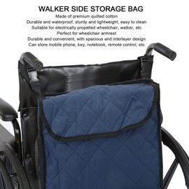 Wheelchair Bag, Waterproof Wheelchair Backpack with Large Capacity and Interlayer Design, Durable Wheelchair Accessories, Wheelchair Storage Accessories, Wheelchair Bag (Navy Blue)