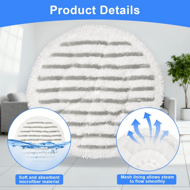 Jikefa 4PCS Steam Mop Pads Compatible with Shark Steam Mop