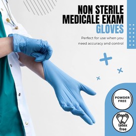 RAP Gloves Professional Nitrile Powder Free Multi Purpose Gloves Disposable, Extra Strong Disposable Examination Gloves, Surgical Powder Free Disposable Nitrile Gloves (M - Pack of 100)