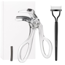 docolor Eyelash Curler with Eyelash Comb, Lash Curler with Silicone Refill Pads Comfort Grip Holds Curl up to 8 Hours Lightweight but Strong for Home & Travel Uses