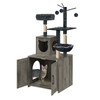 Cat Tree with Litter Box, Wood Litter Box Enclosure with