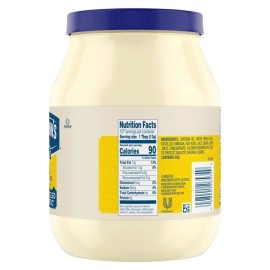 Hellmann's Real Mayonnaise 64 oz – Creamy, Tangy, Gluten-Free, Kosher, Bulk Jar.