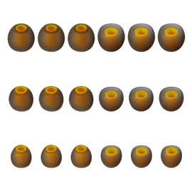 Brandless Earbud Tips Replacement (18 Pieces, 9 Pairs S/M/L) Gray/Yellow