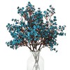 ONLY ART 6 Bundles Teal Flowers Silk Babys Breath Artificial
