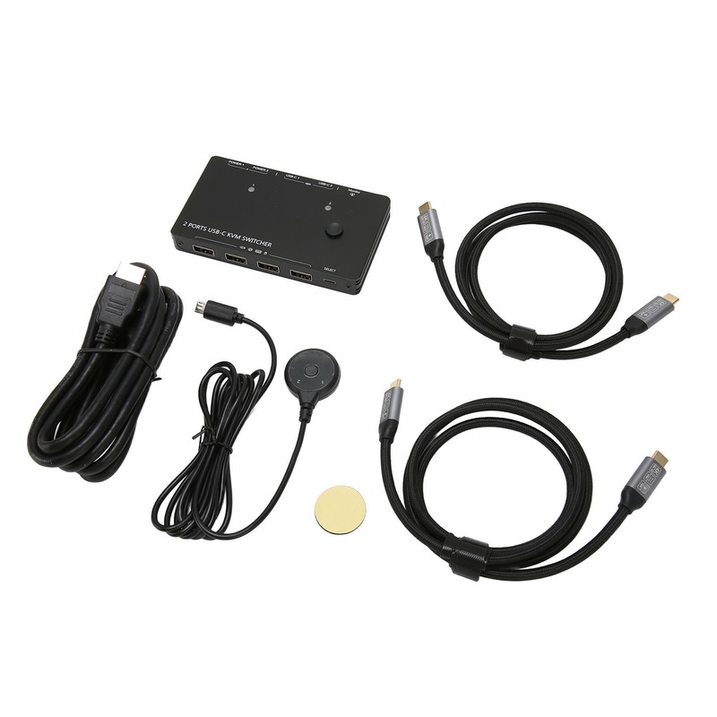 Type C KVM Switch 2 In 1 Out 10Gbps 3840x2160