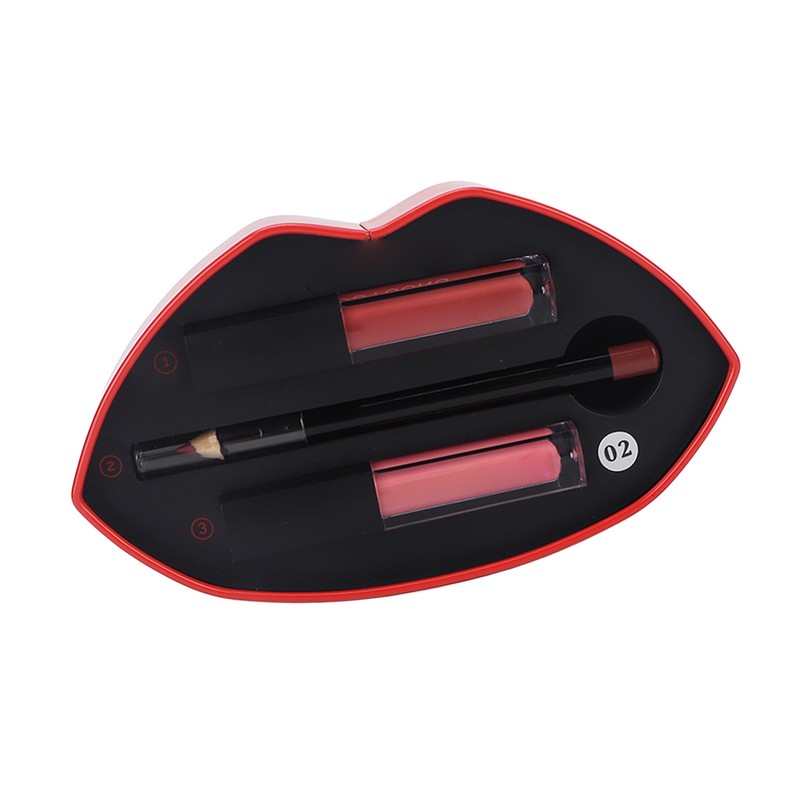 Lip Gloss Set Matte Glitter Liquid Lipstick Lip Liner Long
