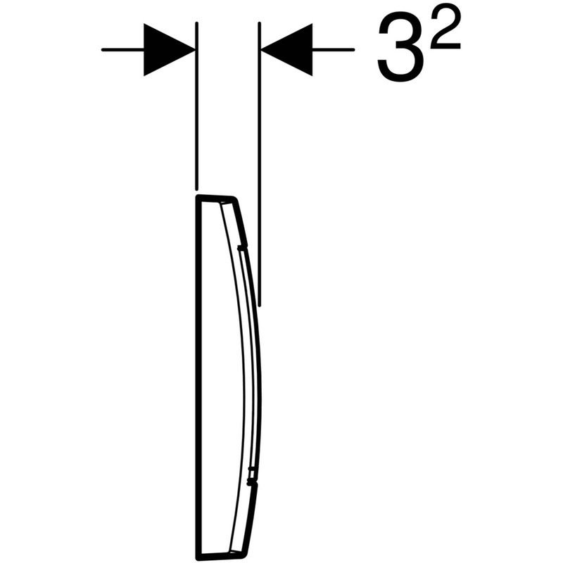 Geberit actuation plate Twinline 30 (for 2 flushes, actuation from