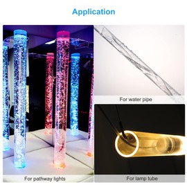 sourcing map PVC transparent tube, inner diameter 94 mm, diameter 100 mm, length 100 mm, acrylic plastic tube for lamp making, floor lamps, furniture
