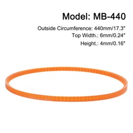 QUARKZMAN MB-Series Standard Sewing Machine Belts MB-440 Motor Drive V Belt, 440 mm / 17.3 Inch Outer Circumference (Pack of 4)