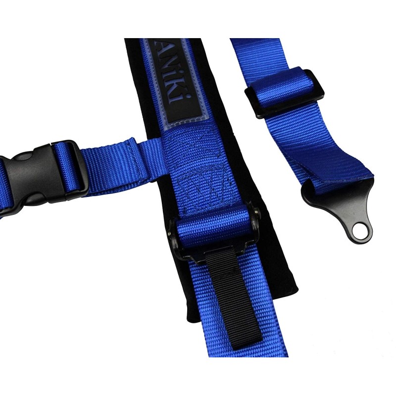 ANIKI BLUE 4 POINT AIRCRAFT BUCKLE RACING SEAT BELT HARNESS