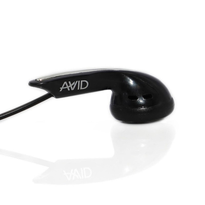 Avid Products AE-1M Disposable Stereo Black School Earbuds with Mic,