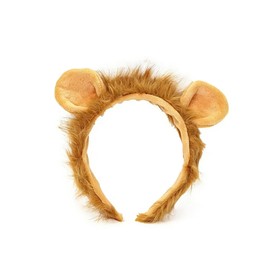 AYZDJ Lion Ears Headband for Adults and Kids - Animal Ear Costume Accessories for Halloween, Cosplay, Face Wash, Makeup and Animal Theme Parties