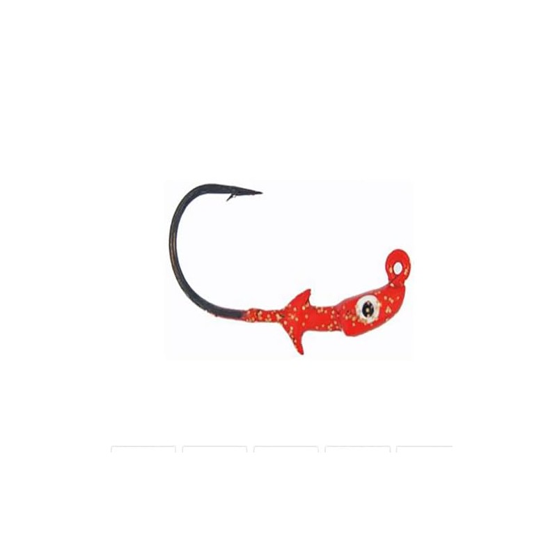 Bass Assassin Jigheads Red 0.11, Red Pumpkin, 1/16-Ounce