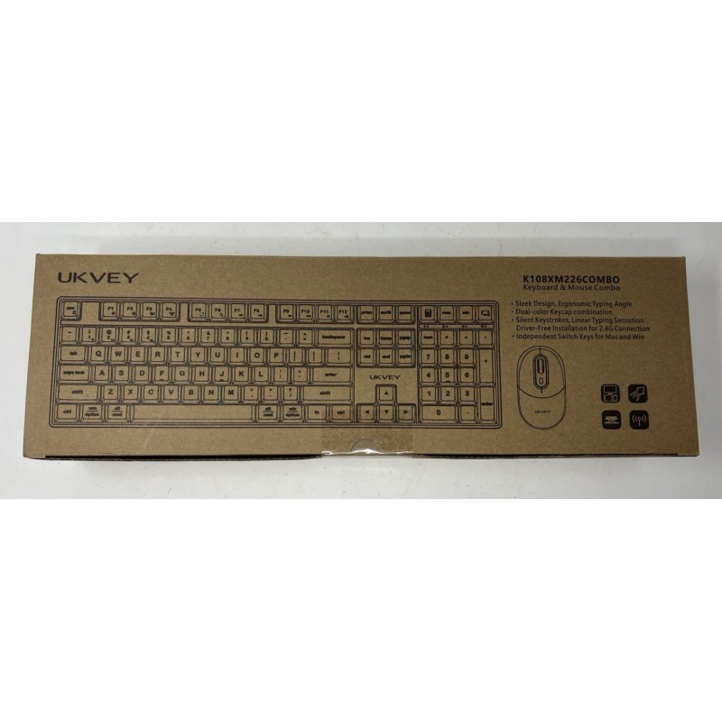 UKVEY Wireless Bluetooth Keyboard & Mouse for Mac & PC