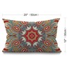 BGBDEIA Paisley Flower Cushion Cover Traditional Ethnic Floral Red Teal