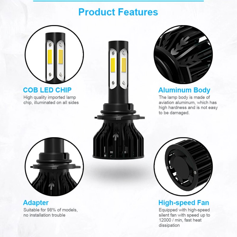 SHENKENUO For Lincoln Town Car 2003-2011 LED Headlight Kit High