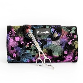 Kassaki Beauty Wallet Scissor Case Gift Purse Hairdressing Pouch Storage Wrap Tool Roll (Floral)