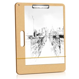 TKOnline 11.8x17.7 Drawing Board, Sketch Board with Sturdy Clip and Rubber Bands, Portable Art Clipboard for Classroom, Drafting and Studio Drawing