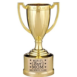 Crown Awards World's Greatest Mom Trophy, 5 1/2" Gold Cup Best Mom Mothers Day Trophy Gift Prime