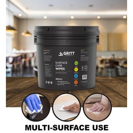 Surface Care Wipes with Reusable Dispenser Bucket 800 Count Refill - All-Purpose Surface Cleaning Wipes for Gyms, Offices, Schools & More - Safe for Vinyl, Leather, Plastic & Non-Porous Surfaces