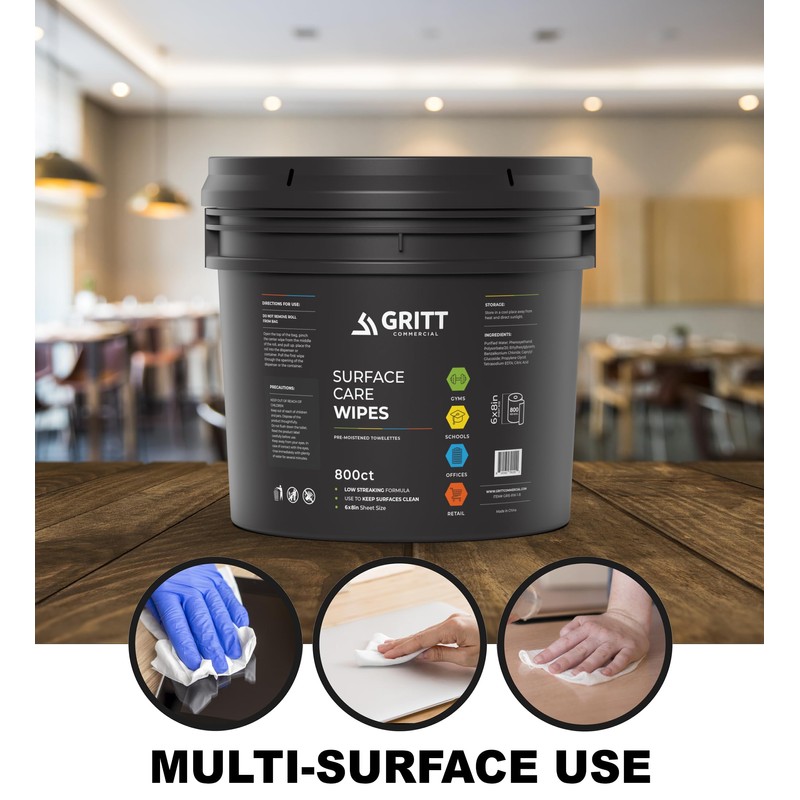Surface Care Wipes with Reusable Dispenser Bucket 800 Count Refill