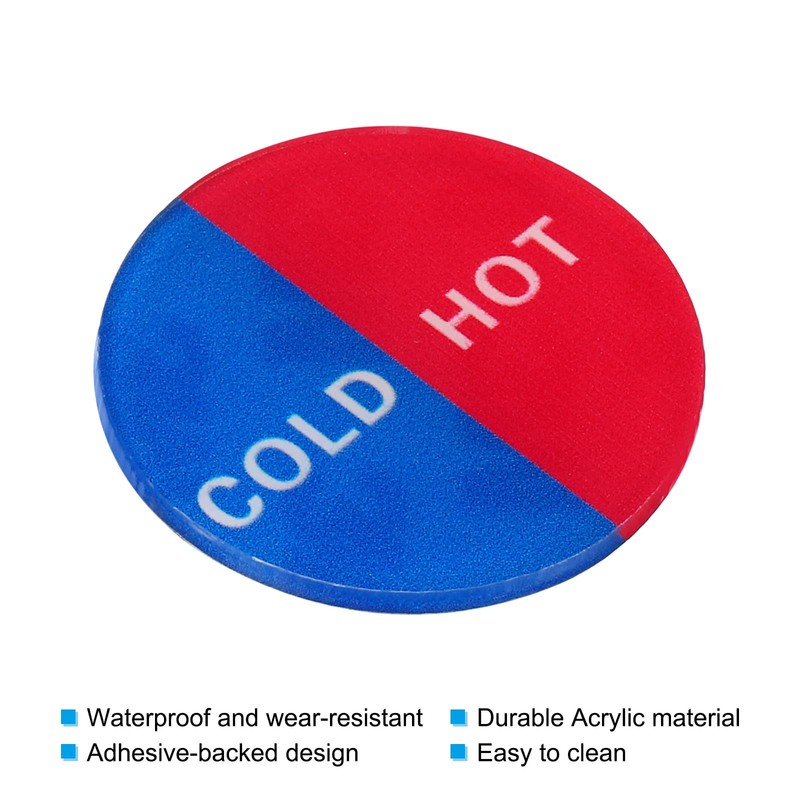 PATIKIL Self Stick Cold/Hot Water Label, 4 Pack Acrylic Round