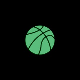 Sports Ball Play Basketball Glow in The Dark Sticker Decal for Phone Tablet Laptop Car Truck Window | 4" Sticker | Green
