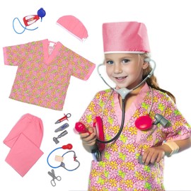 TopTie Kids Costume, Nurse Role Play Dress-Up Set (10 Pcs), Christmas Costume with Accessories