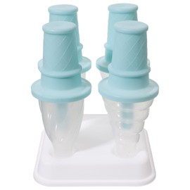 DOITOOL Popsicle Mold with 4 Pops, Silicone Ice Cream Molds Reusable Ice Pop Makers Easy Release Popsicle Tray for DIY Ice Cream Homemade Ice Pop