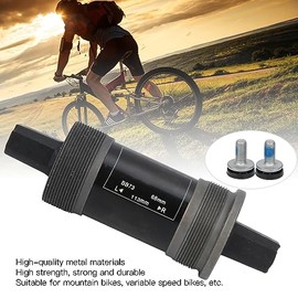 Akozon Bike Bottom Bracket, 68mm Sealed Bottom Bracket Square Taper Metal Bearing for Mountain Bike with Screws (113mm)