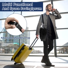 Stuffable Travel Neck Pillow Adjustable Neck Size Soft Velvet Neck Pillow Luggage Stuffable Transformable Travel Pillow for Extra Luggage Multifunctional for Stuff Clothes Travel (Black)